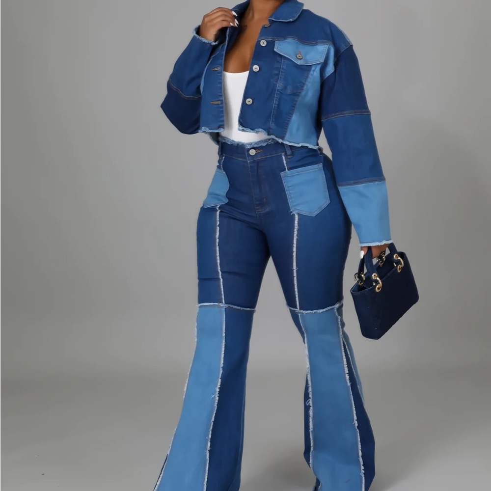 Denim pants set